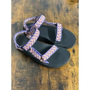 TEVA Midform Universal Sandals Womens Size 7 Strappy Black Rainbow Casual